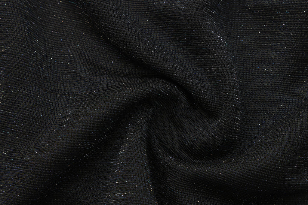 Black Bbeaded Mock-Neck False Two-Piece Top