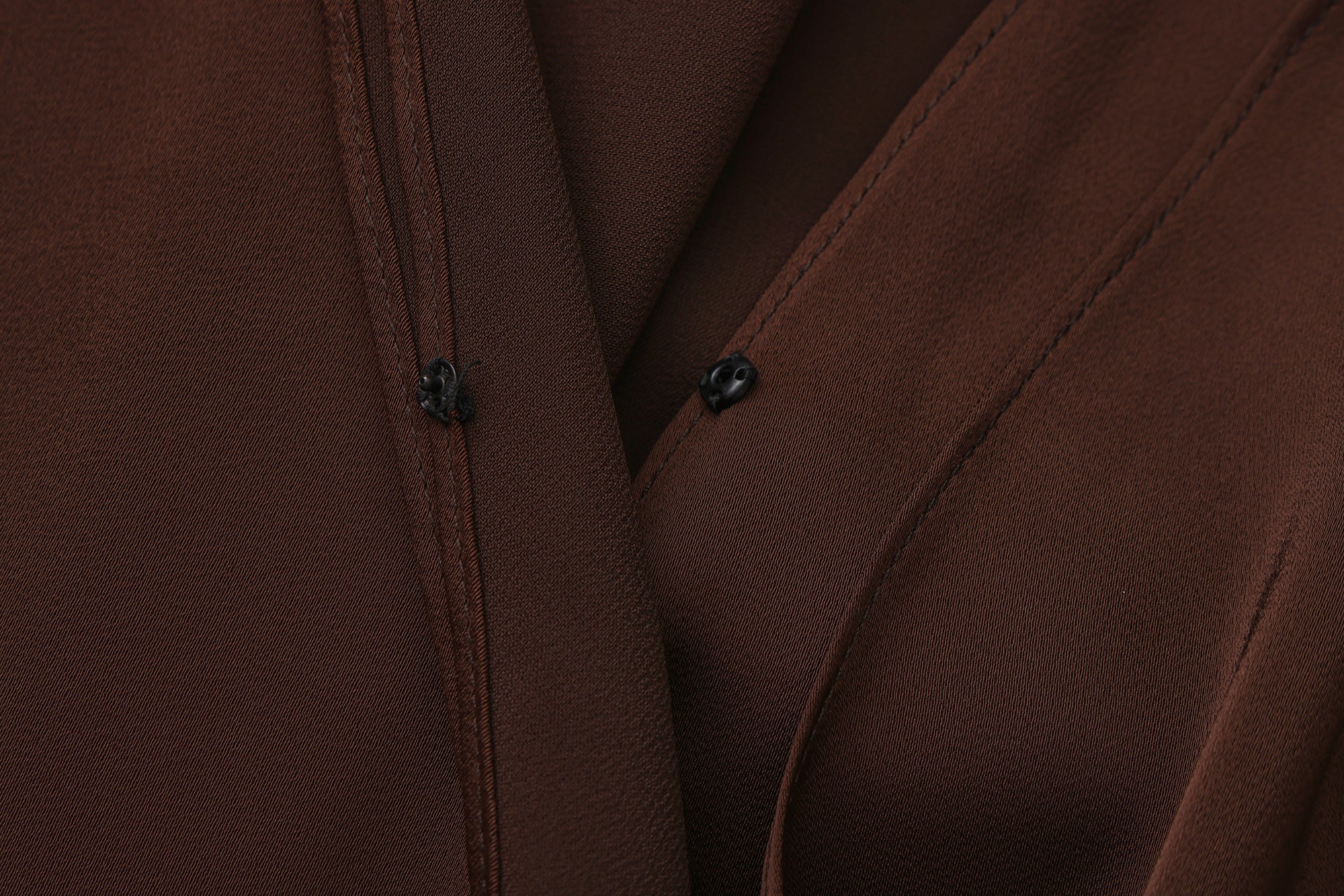 Brown Satin Ribbon Shirt