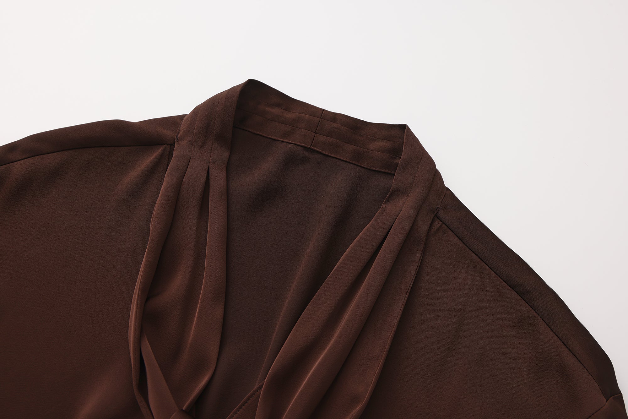 Brown Satin Ribbon Shirt