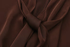 Brown Satin Ribbon Shirt