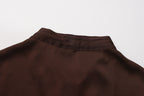 Brown Satin Ribbon Shirt