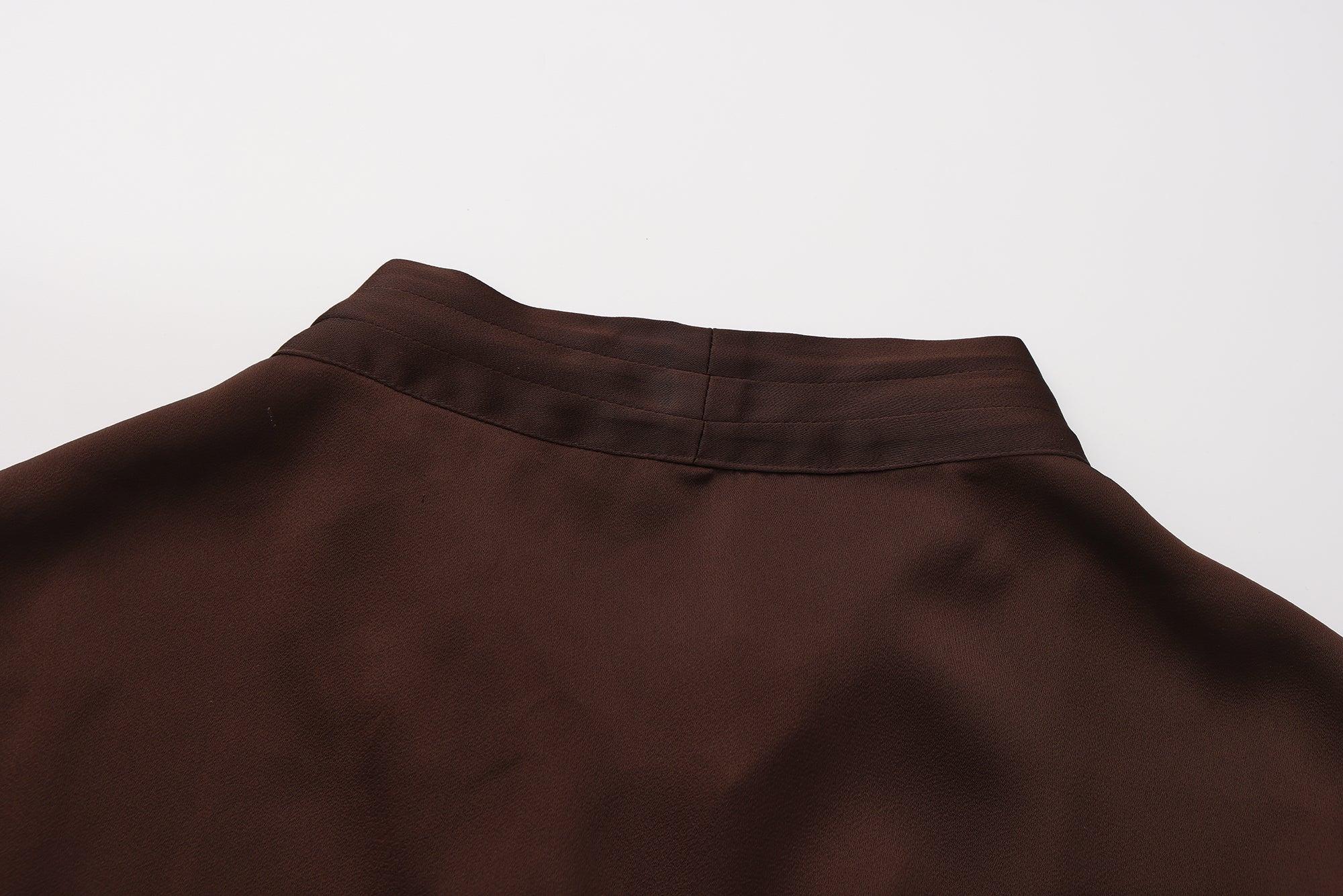 Brown Satin Ribbon Shirt