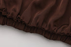 Brown Satin Ribbon Shirt