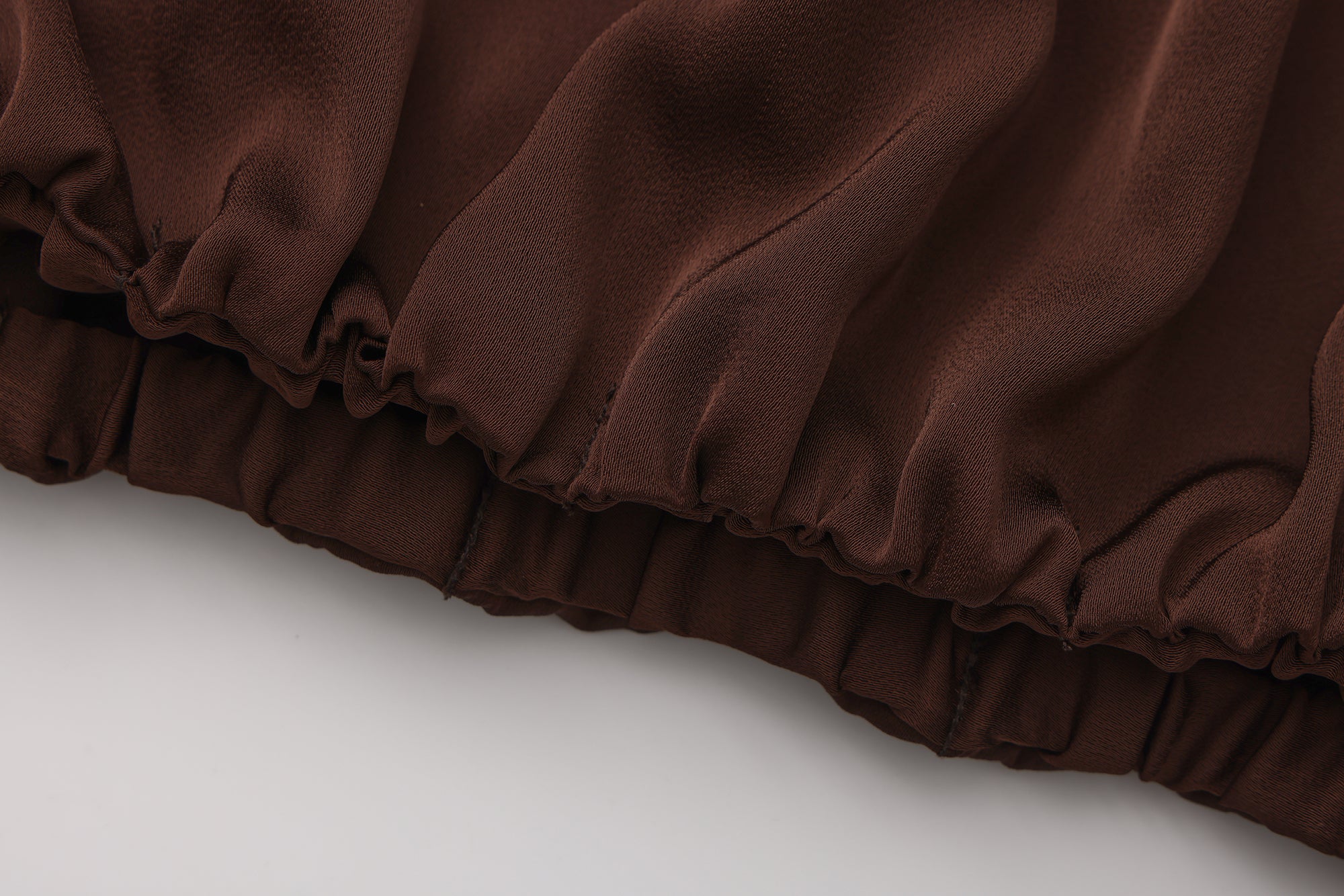 Brown Satin Ribbon Shirt