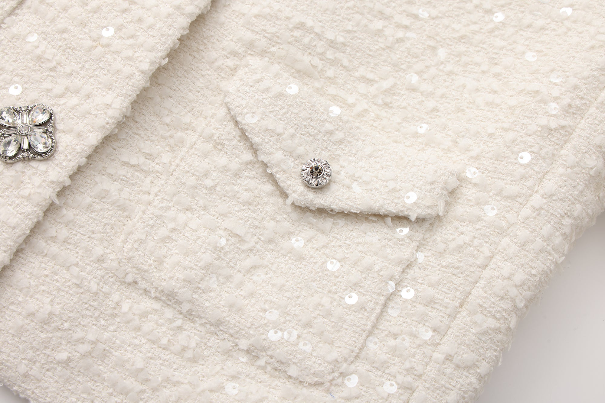 White Tweed Bow Jacket (Detachable Bow)