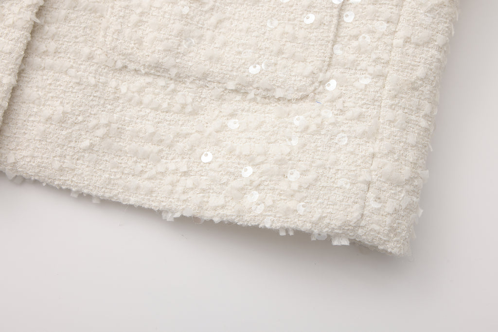 White Tweed Bow Jacket (Detachable Bow)
