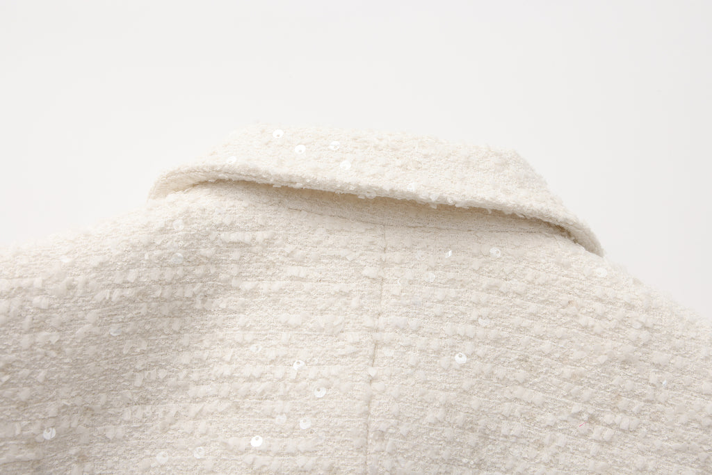 White Tweed Bow Jacket (Detachable Bow)