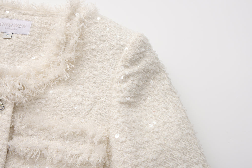 White Long Tweed Jacket