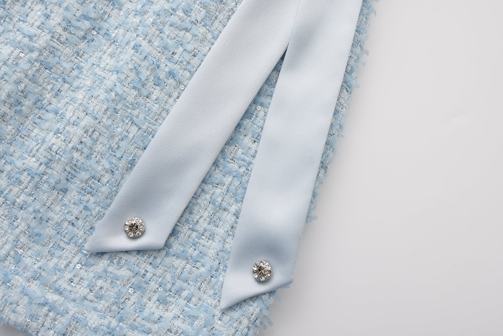 Blue Tweed Pencil Skirt