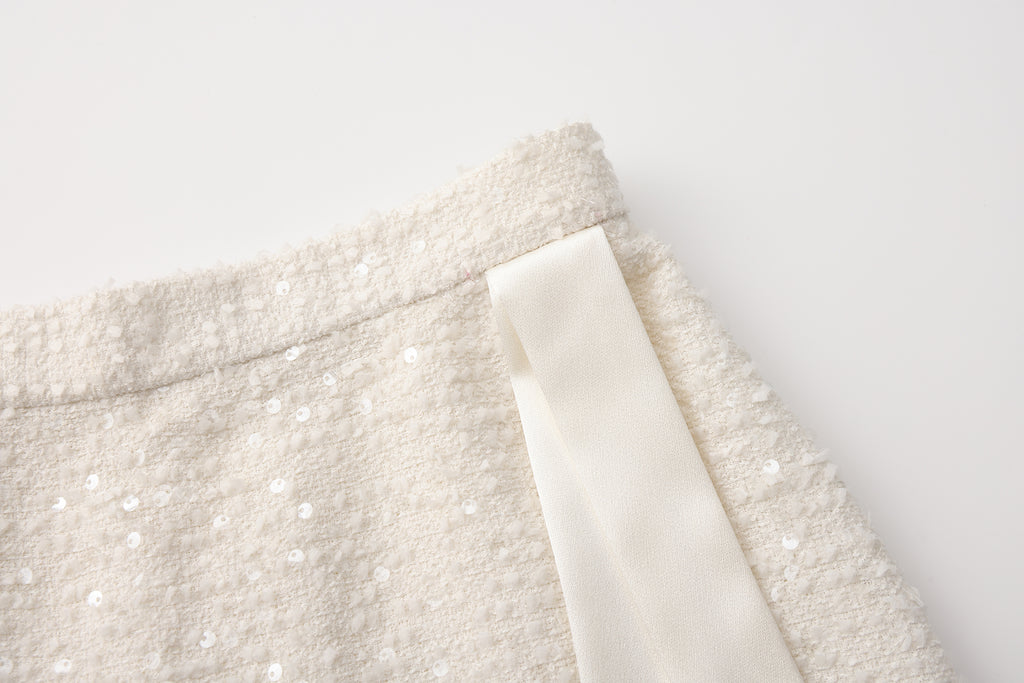 White Tweed Pencil Skirt