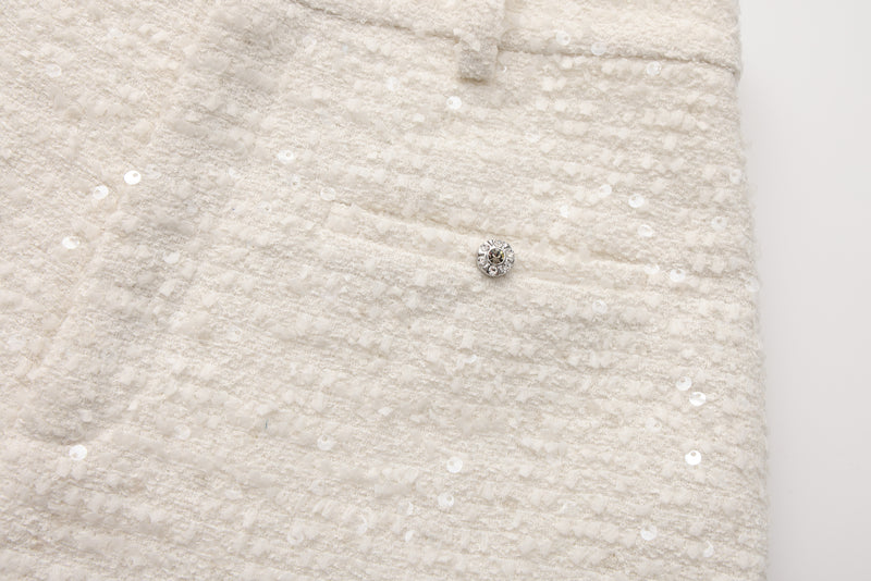 White Tweed Shorts