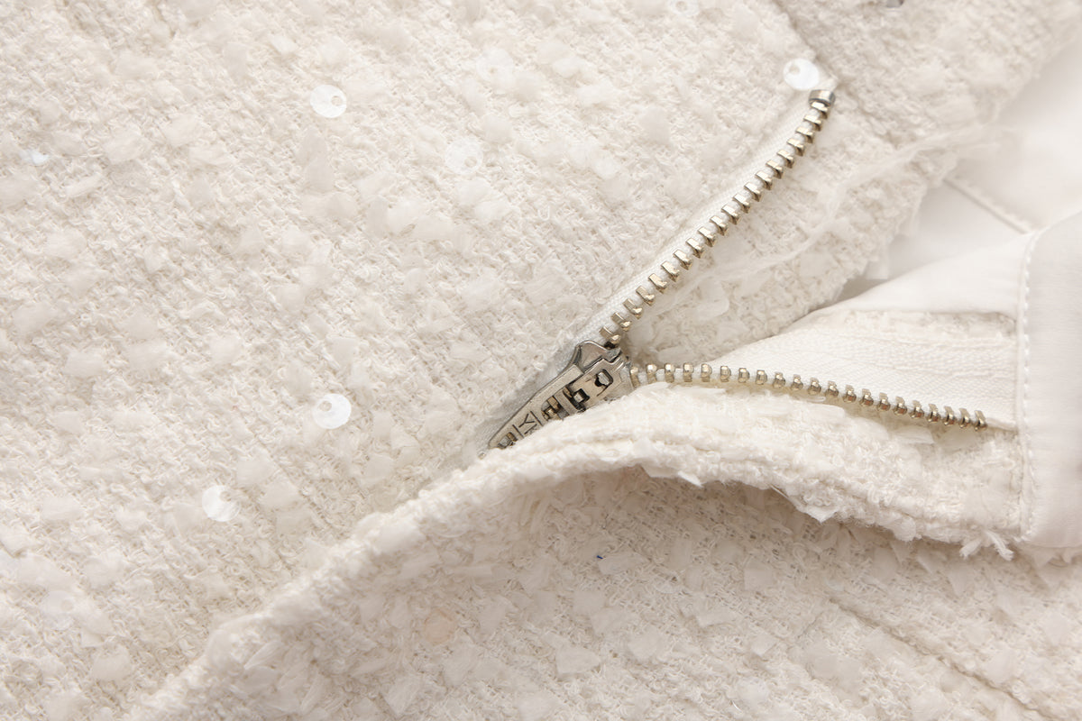White Tweed Shorts