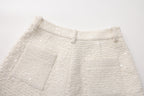 White Tweed Shorts