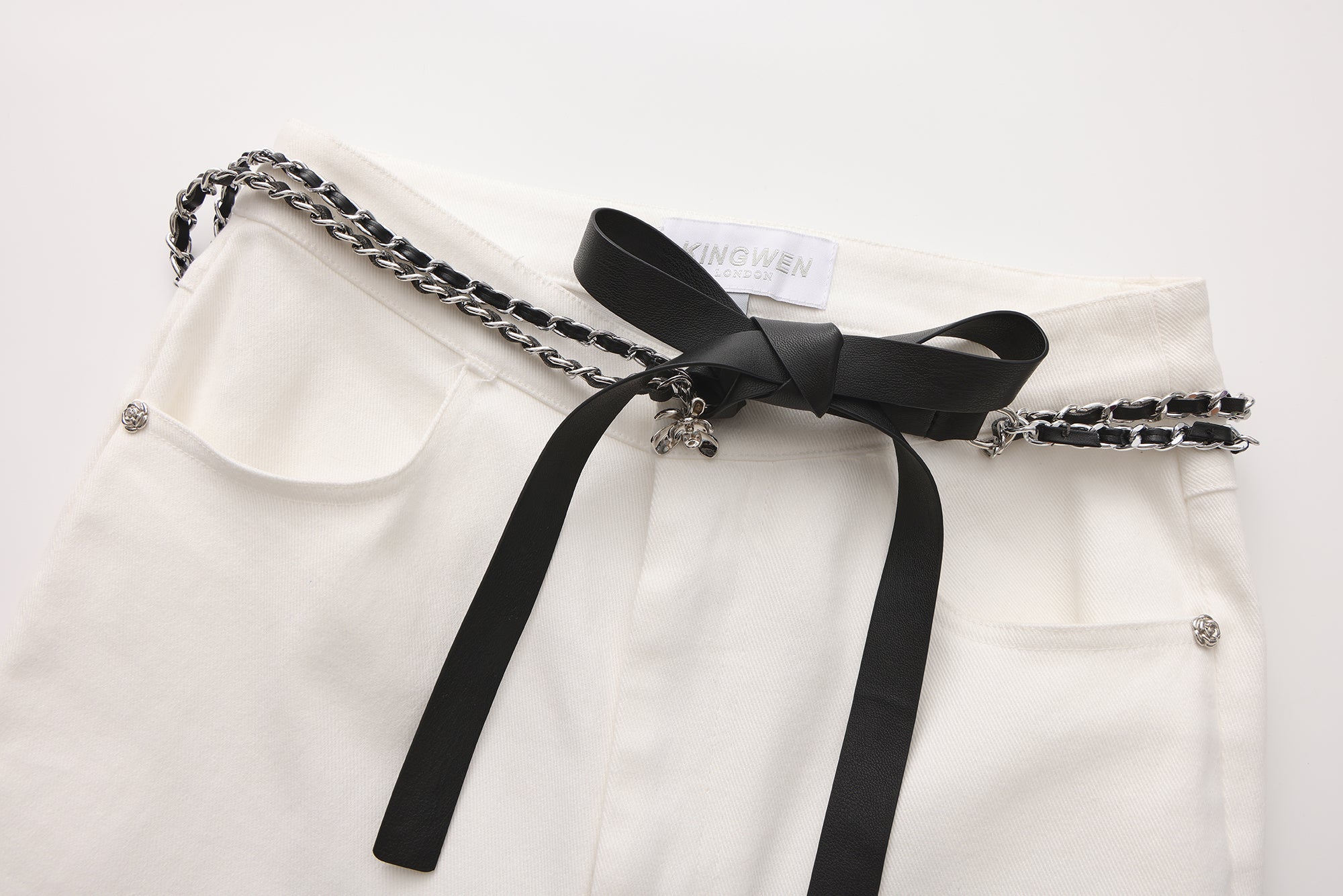 White Fitted Flare Jeans