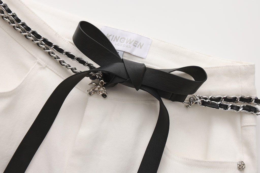 White Fitted Flare Jeans