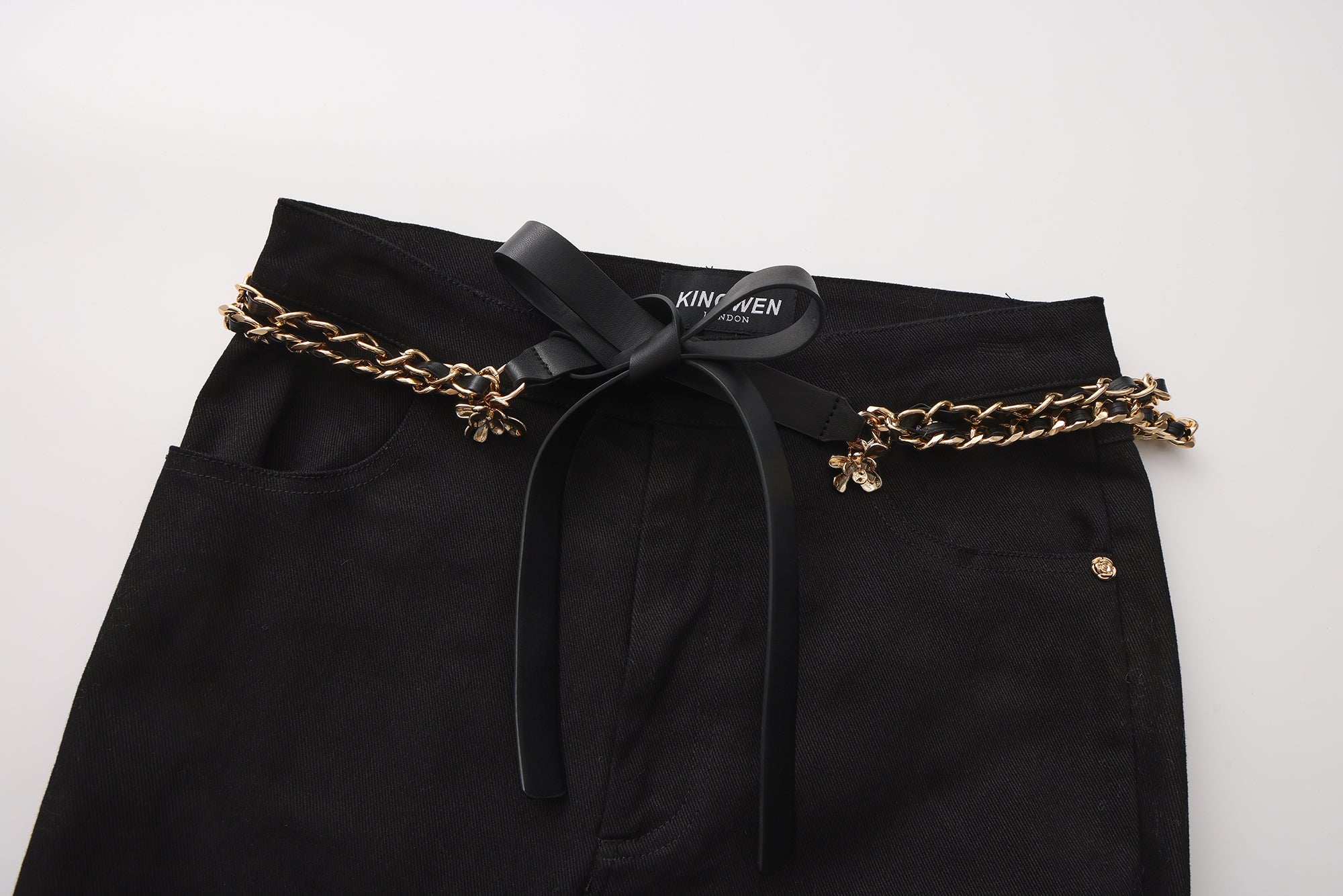 Black Fitted Flare Jeans