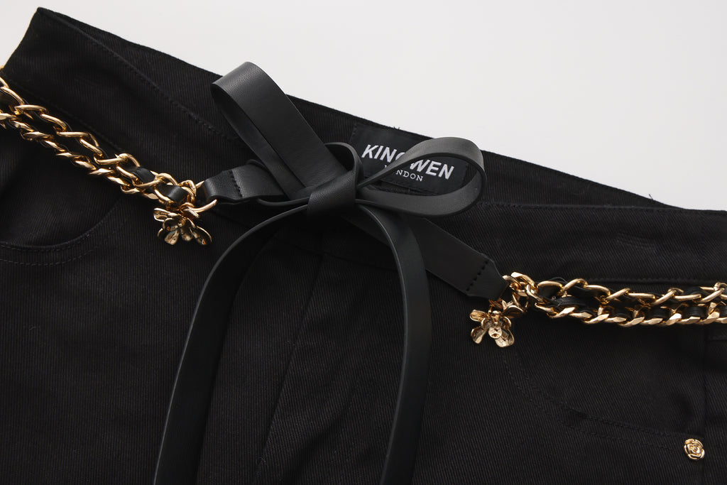 Black Fitted Flare Jeans