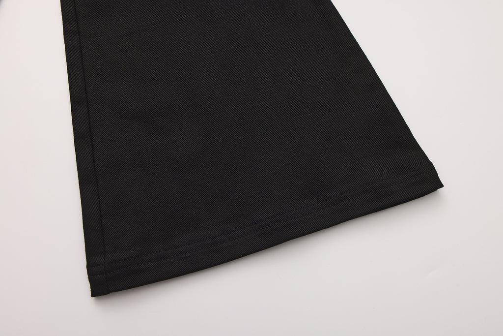 Black Fitted Flare Jeans