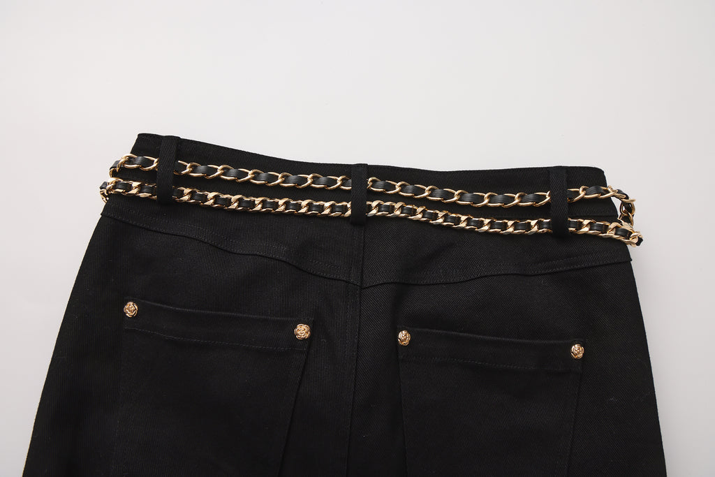 Black Fitted Flare Jeans