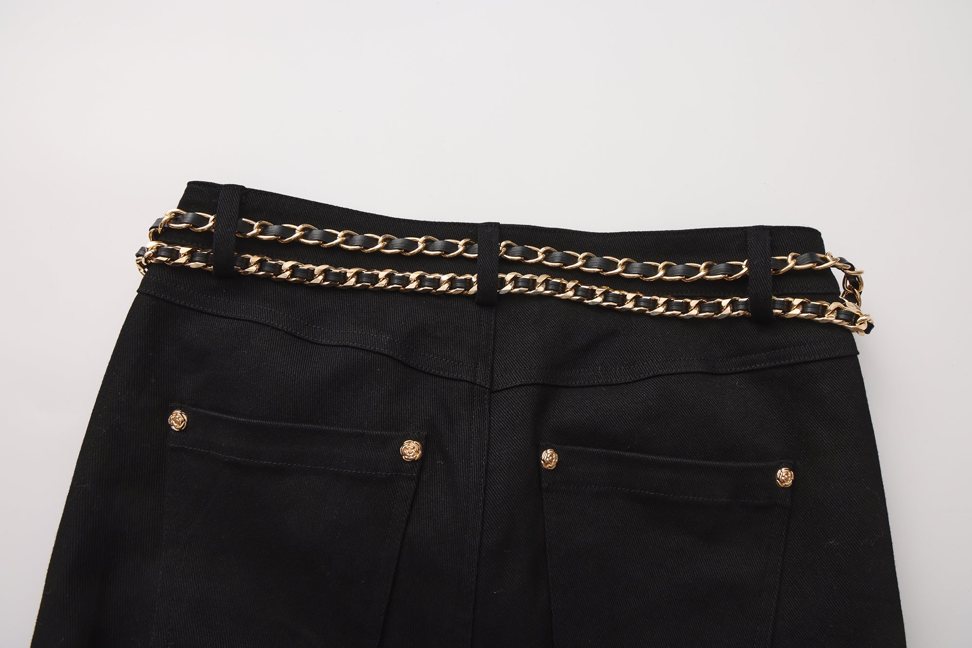 Black Fitted Flare Jeans