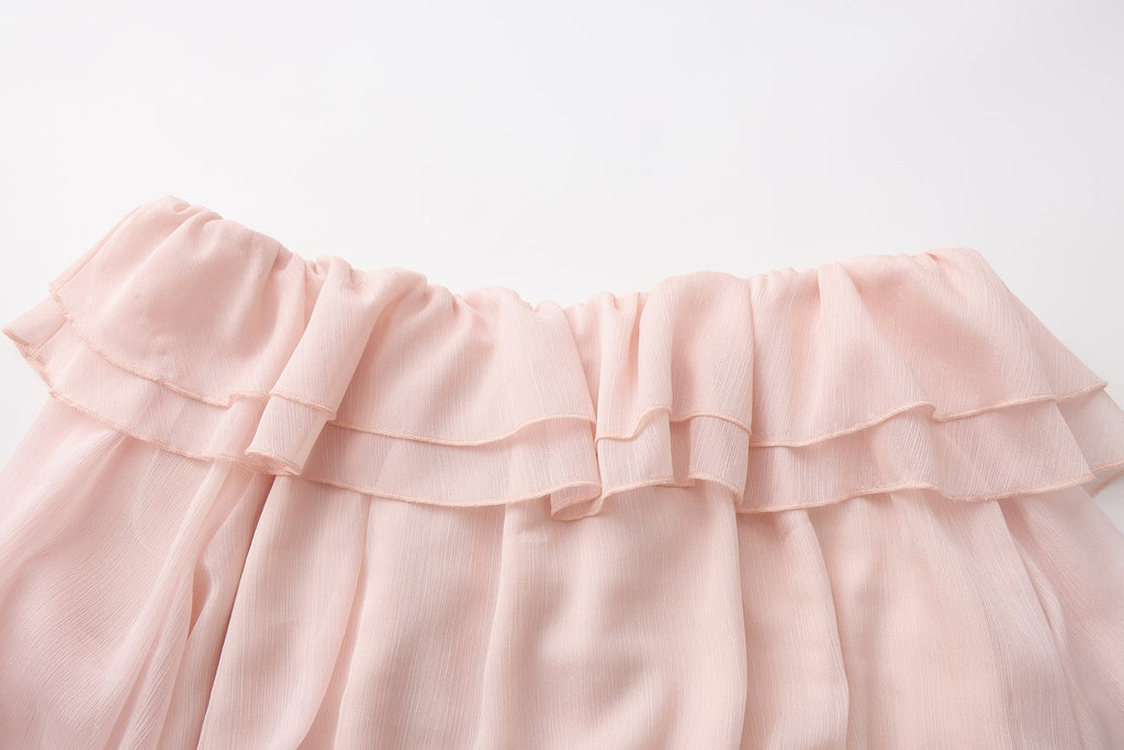 Pink Shimmering Iris-Patterned Long-Sleeved Top