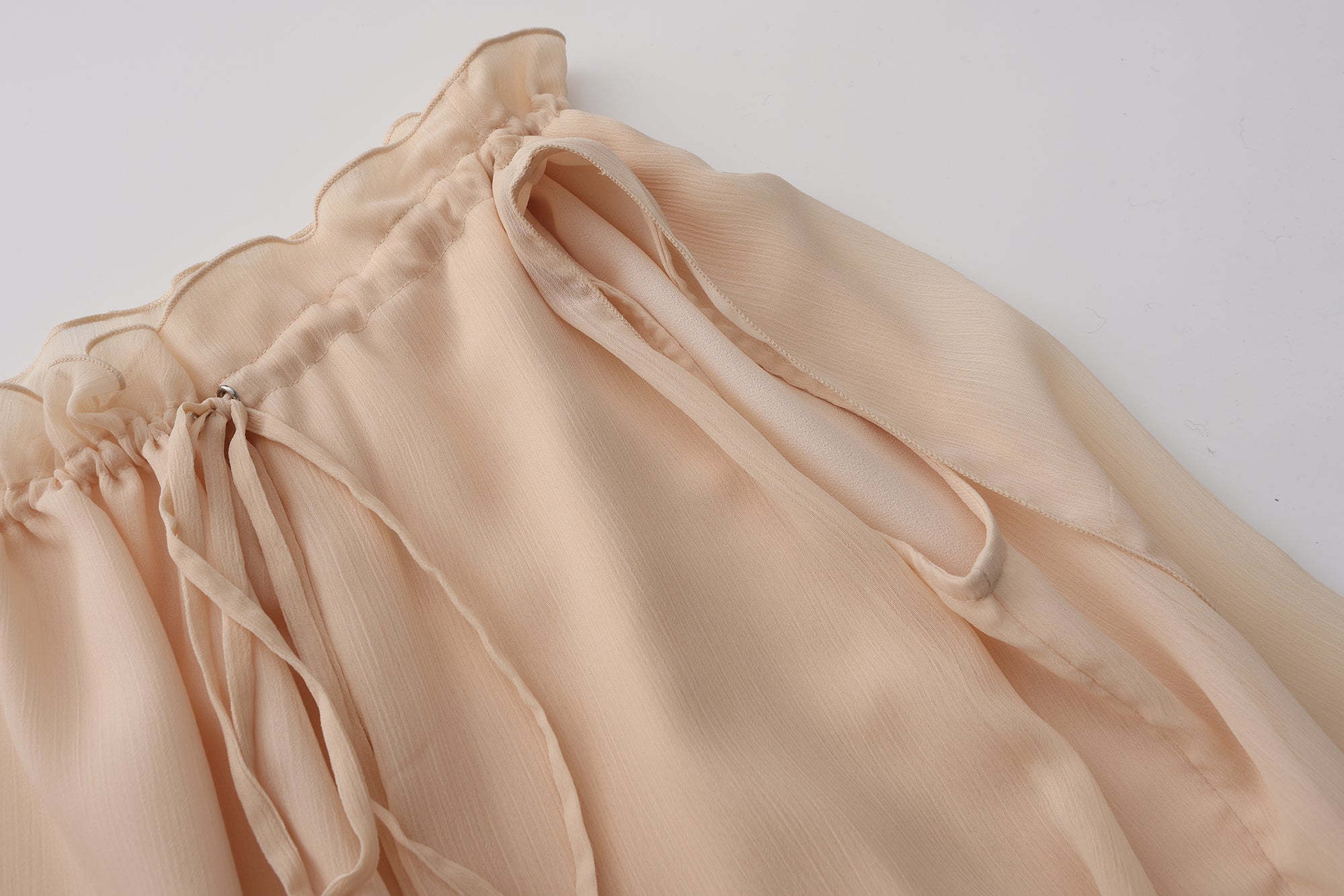 Yellow Off-shoulder Chiffon Shirt