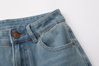 Flared Jeans With Lace Pockets