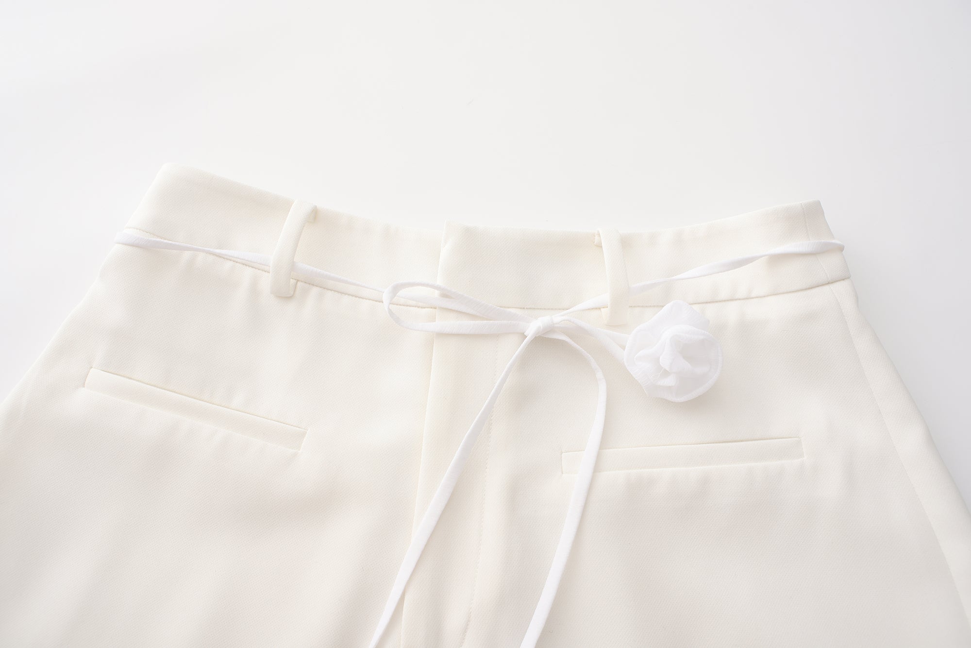 White Tencel Shorts