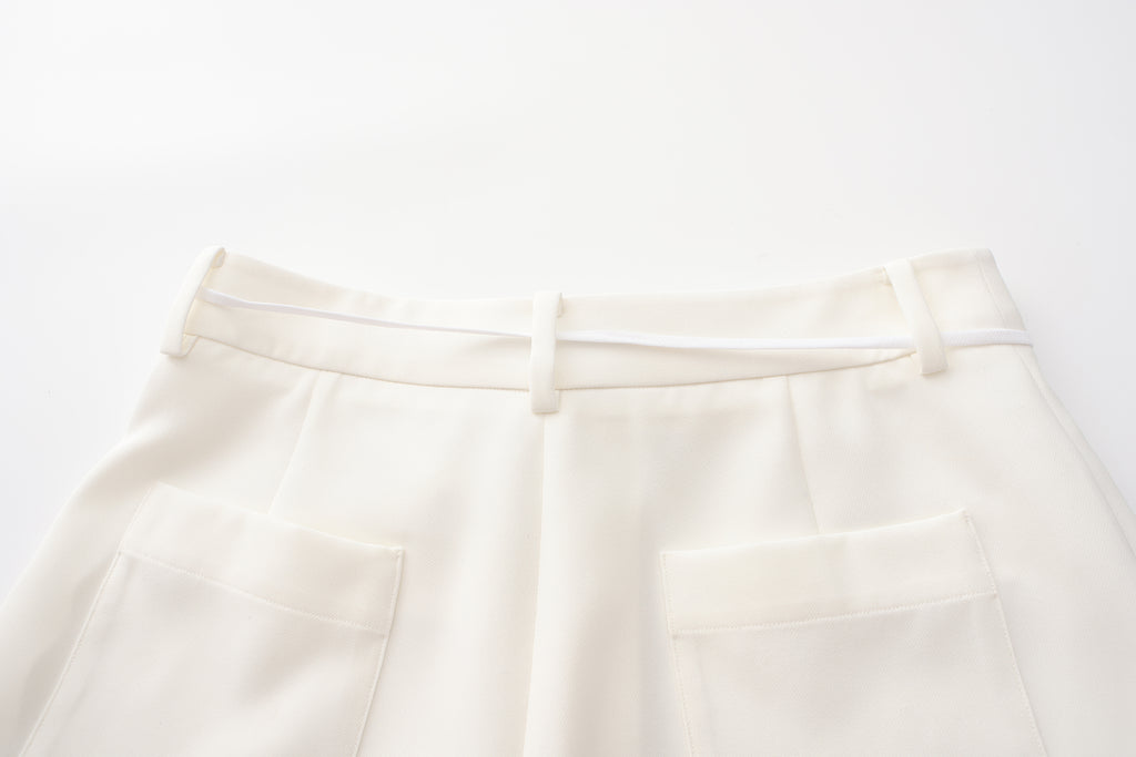 White Tencel Shorts