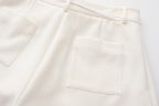 White Tencel Shorts
