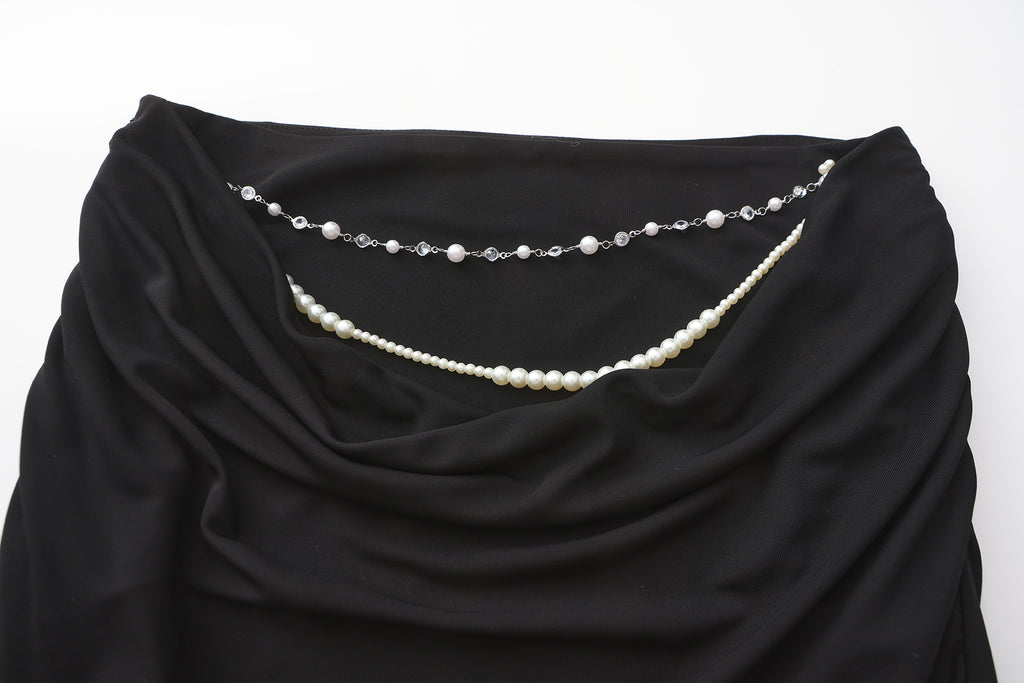 Black Side Split Skirt