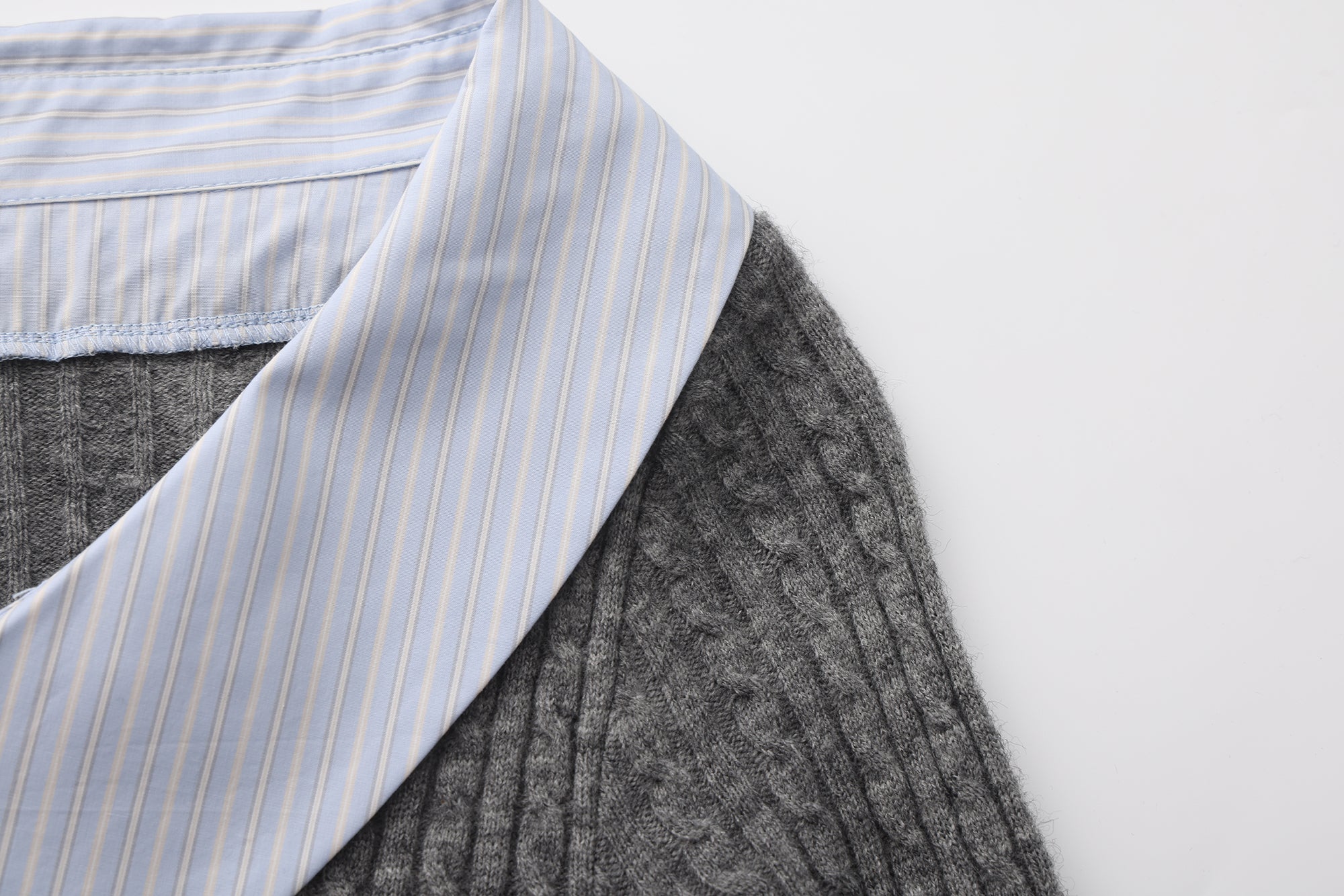 Gray Knit Patchwork Base Layer