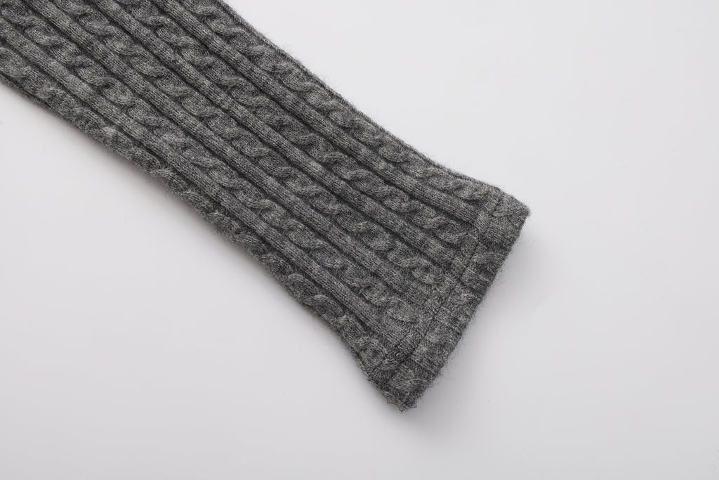 Gray Knit Patchwork Base Layer