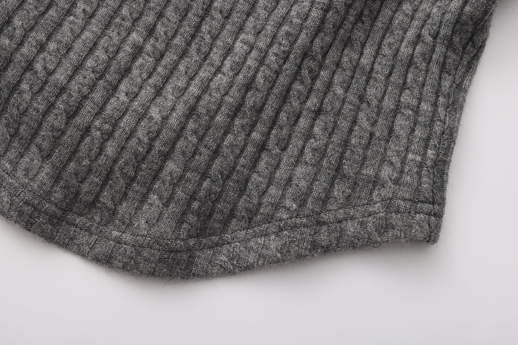 Gray Knit Patchwork Base Layer