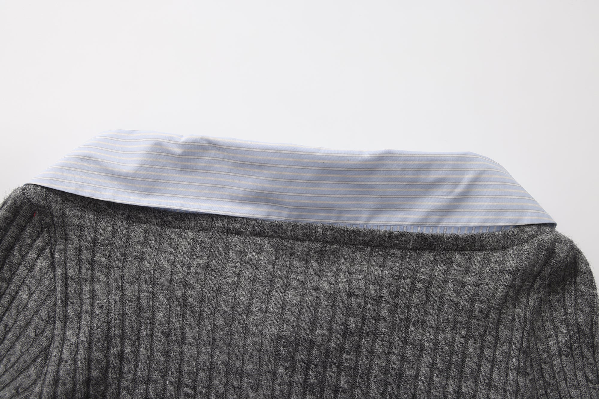 Gray Knit Patchwork Base Layer