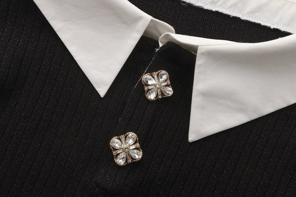 Black Knit Patchwork Base Layer