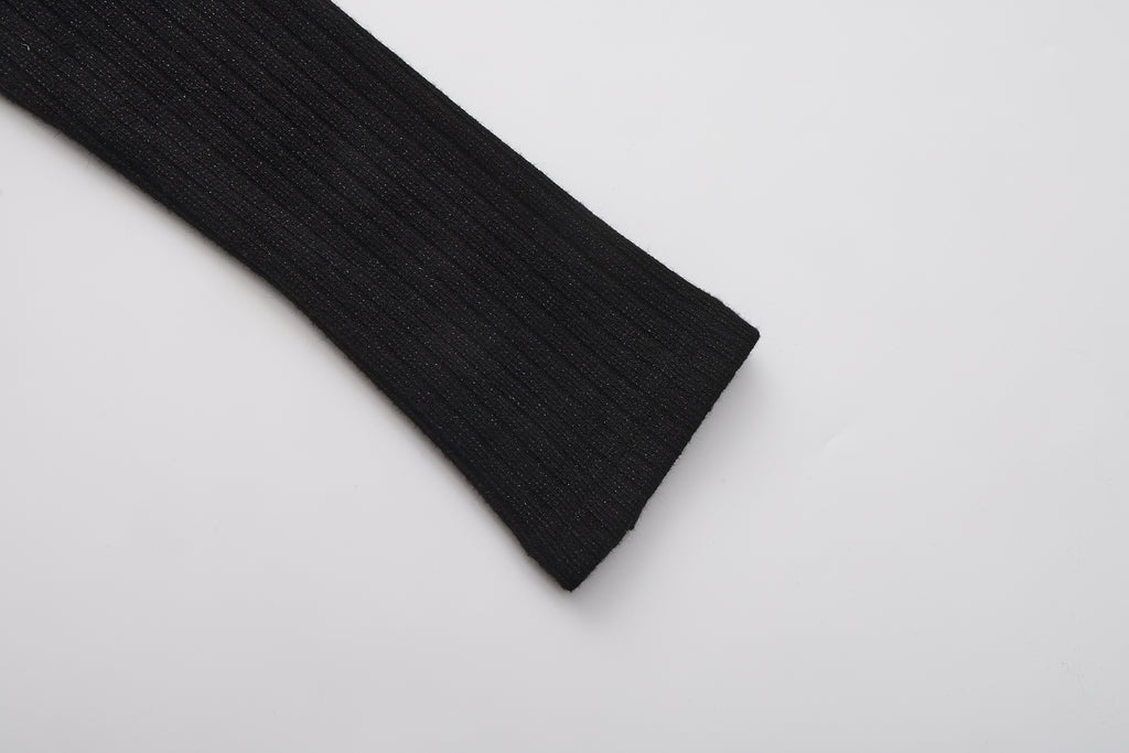 Black Knit Patchwork Base Layer