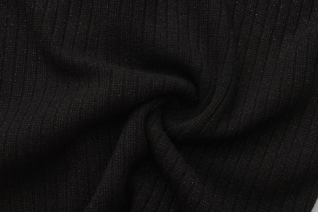 Black Knit Patchwork Base Layer