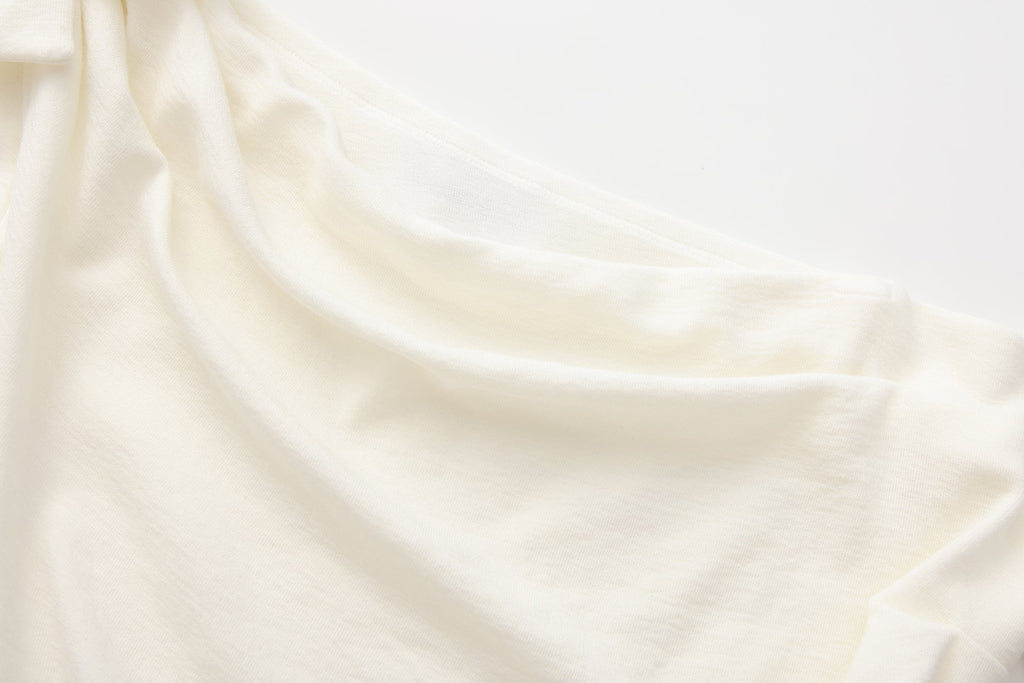 Off-White One-Shoulder Iris Floral Knit Top
