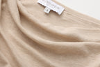 Light Camel One-Shoulder Iris Floral Knit Top