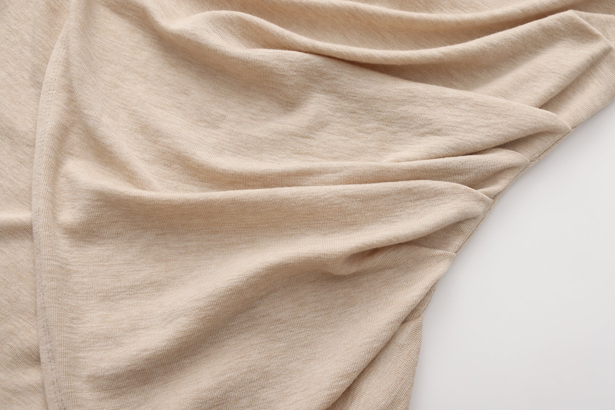 Light Camel One-Shoulder Iris Floral Knit Top