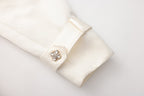 White Stand Collar Double-Breasted Chain Trench Coat