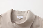 Light Grey Stand Collar Double-Breasted Chain Trench Coat