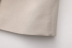 Light Grey Stand Collar Double-Breasted Chain Trench Coat