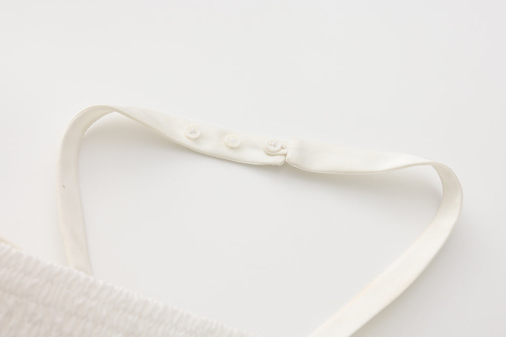 WHITE SANTIN HALTER DRESS