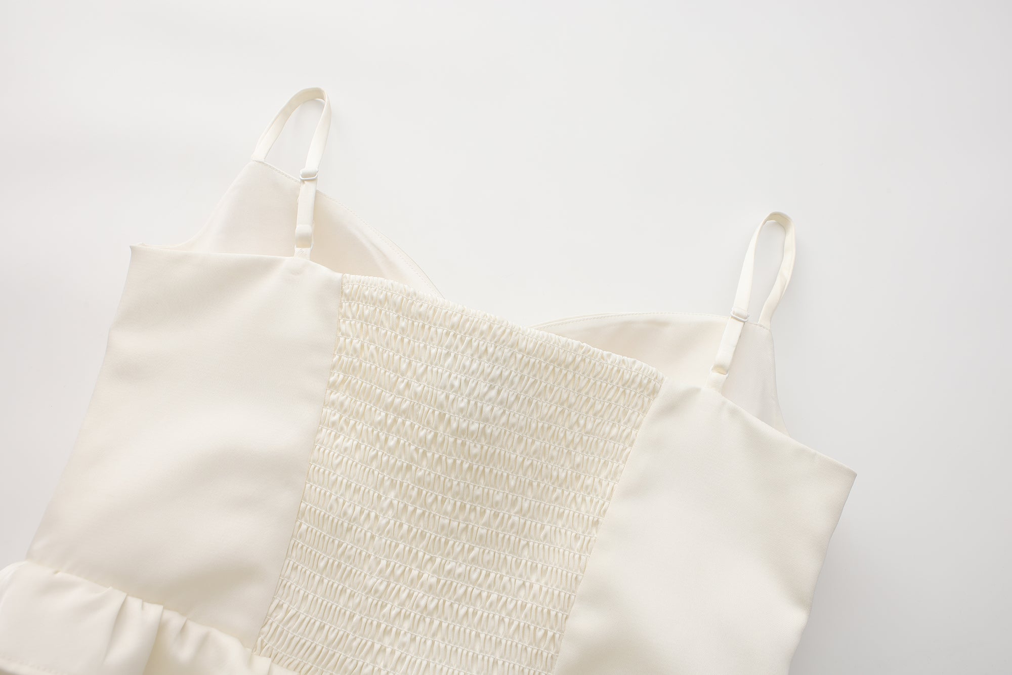 WHITE SANTINE LACE DRESS