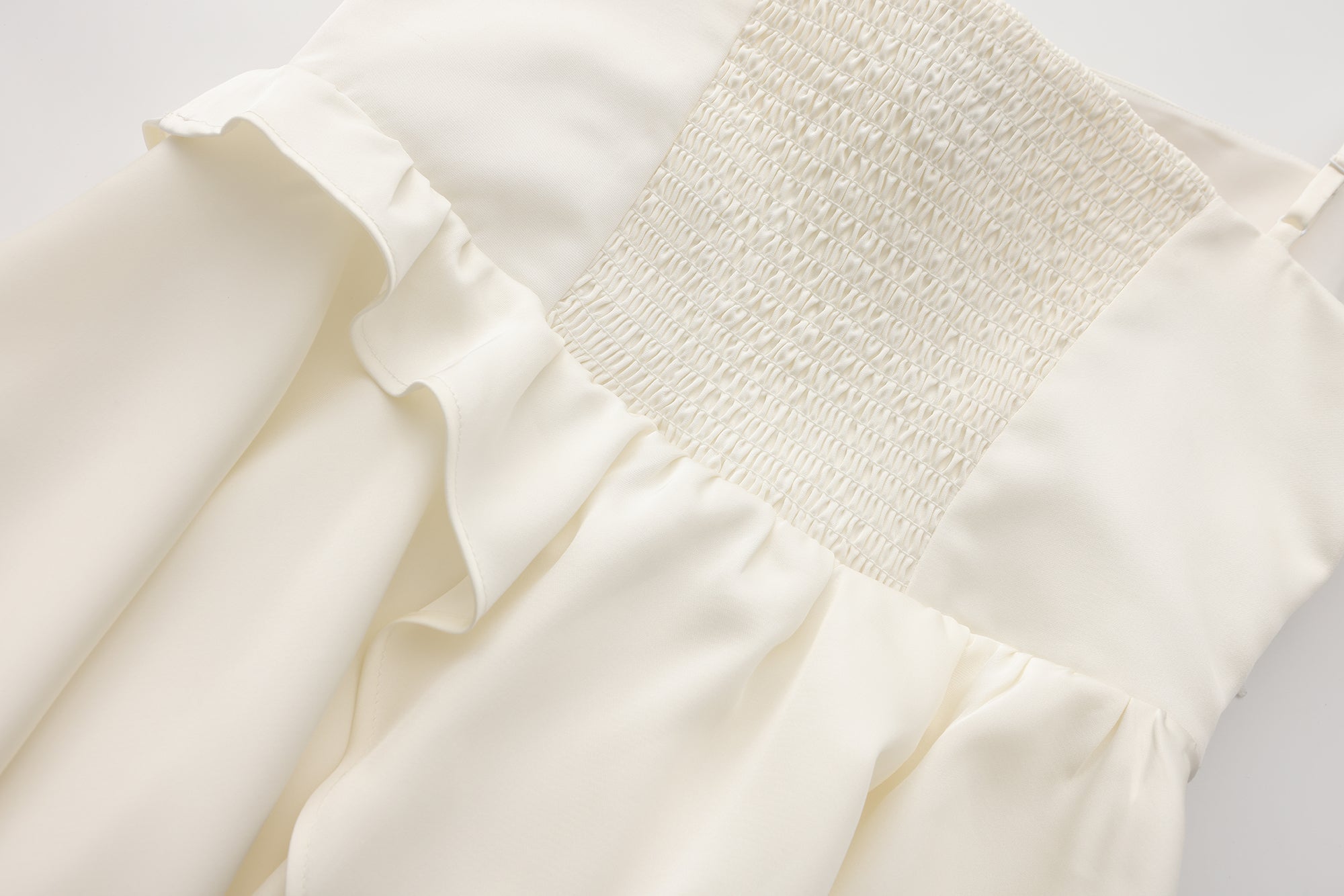 WHITE SANTINE LACE DRESS