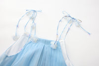 BLUE PRINTED DRESS