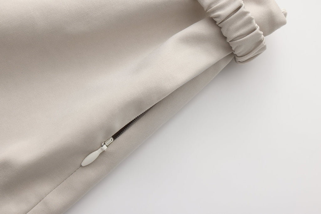 Light Grey A-Line Skirt with Beaded