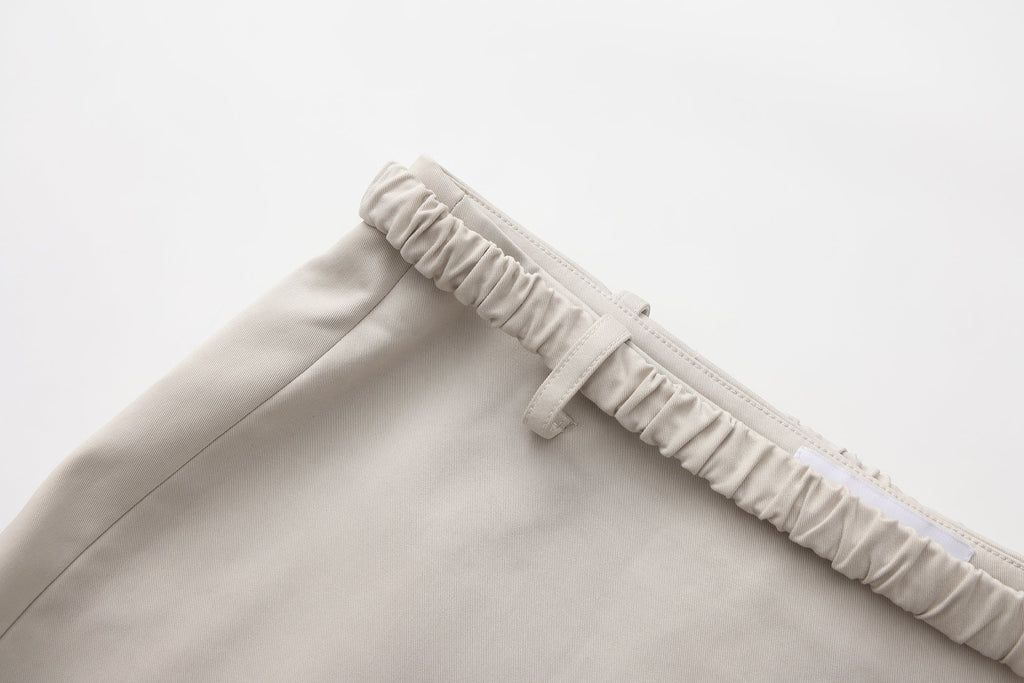Light Grey A-Line Skirt with Beaded